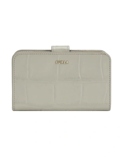 Shop Furla Babylon M Compact Wallet Woman Wallet Grey Size - Calfskin