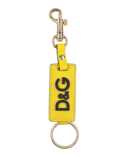 Shop Dolce & Gabbana Key Rings In Yellow