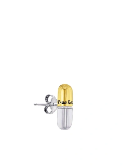 Shop True Rocks Pill Stud Earring In Silver
