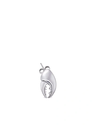Shop True Rocks Crab Claw Stud Earring In Silver