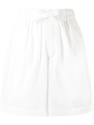 Shop Tekla Drawstring-waist Pajama Shorts In White