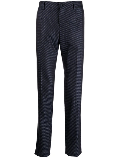 Shop Dolce & Gabbana Jacquard Tailored Trousers In Blue