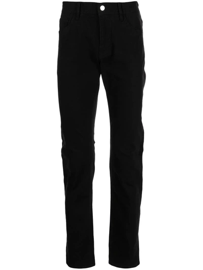 Shop Armani Exchange Logo-patch Slim-fit Jeans In Black