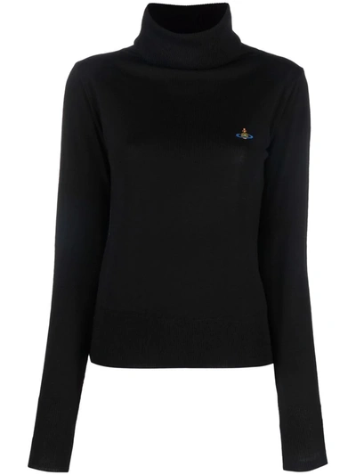 Shop Vivienne Westwood Guilia High-neck Wool Jumper In Black