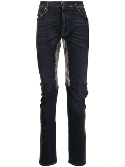 Shop Alchemist Paisley-print Paneled Jeans In Blue