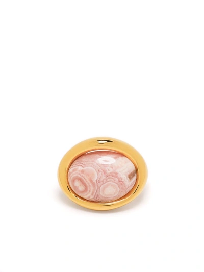 Shop Charlotte Chesnais Neo Turtle Rhodochorosite-mineral Earcuff In Pink