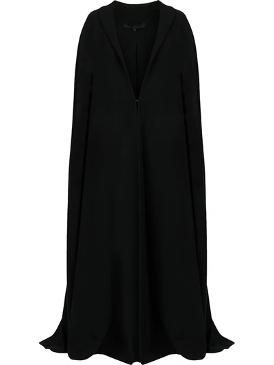 Shop Elie Saab Full Length Wool Cape In Black