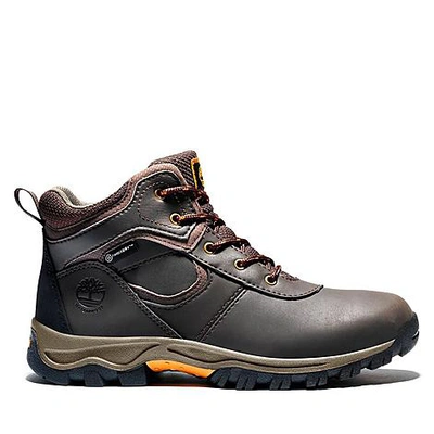 Shop Timberland Boys' Big Kids' Mt. Maddsen Waterproof Hiking Boots In Dark Brown