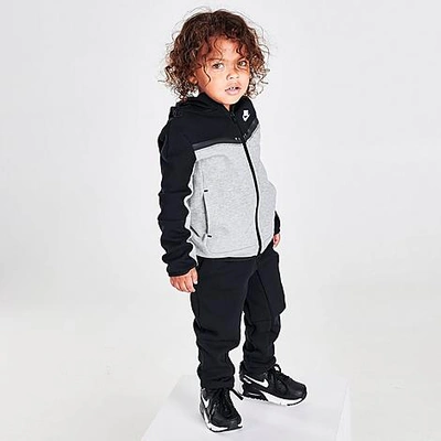 Nike Babies' Boys' Toddler Tech Fleece Full-zip Hoodie And Joggers Set In Light Grey Heather/black ModeSens