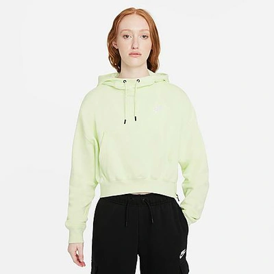 Shop Nike Women's Sportswear Essential Oversized Fleece Hoodie In Lime Ice/white