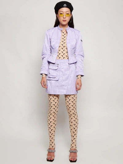 Marine Serre Moon Print Leggings In Tan