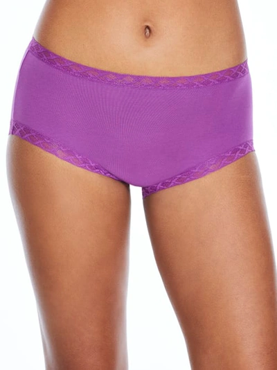 Shop Natori Bliss Cotton Full Brief In Mulberry