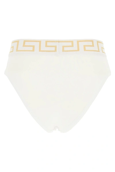 Shop Versace High-waisted Underwear Briefs In White