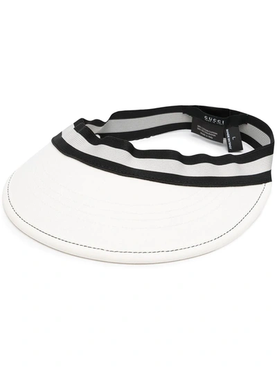 Shop Gucci Curved Peak Visor Hat In Weiss
