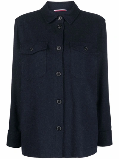 Shop Tommy Hilfiger Button-down Shirt Jacket In Blau