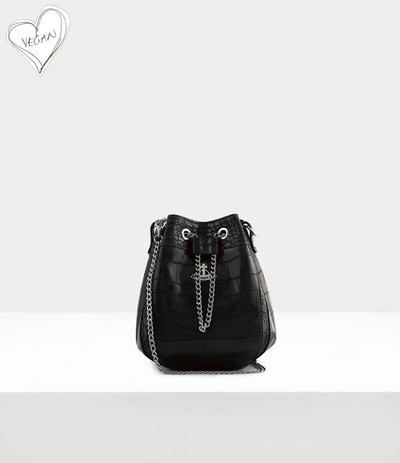 Vivienne Westwood Johanna Croc Bucket Bag In Black ModeSens