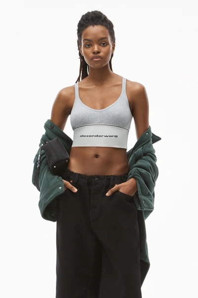 alexander wang logo elastic bra