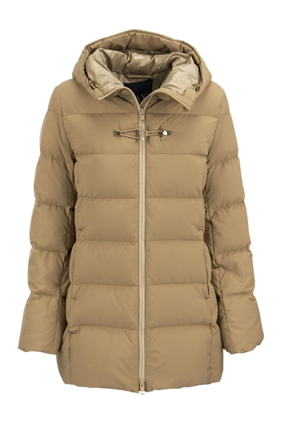 Shop Fay Down Jacket With Alamaro In Beige