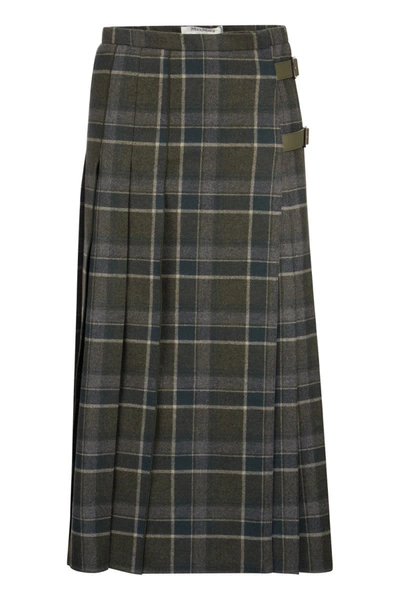 Shop Max Mara Robby - Wool And Cashmere Skirt In Green