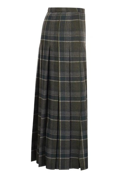 Shop Max Mara Robby - Wool And Cashmere Skirt In Green