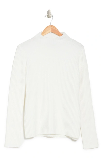 Shop French Connection Sophia Ribbed Knit Mock Neck Sweater In Winter White