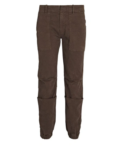 Shop Nili Lotan Cropped French Military Pants In Brown