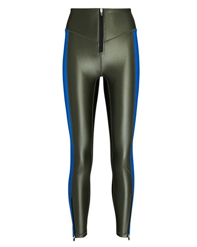 Shop All Access Zip Front High-rise Leggings In Green