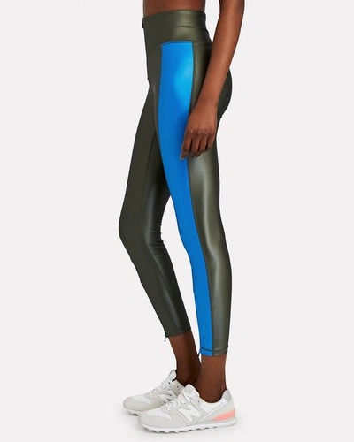 Shop All Access Zip Front High-rise Leggings In Green