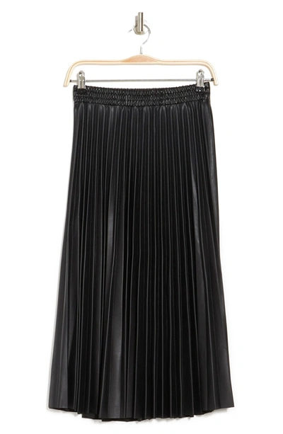 Max Studio Pleated Midi Skirt In Black