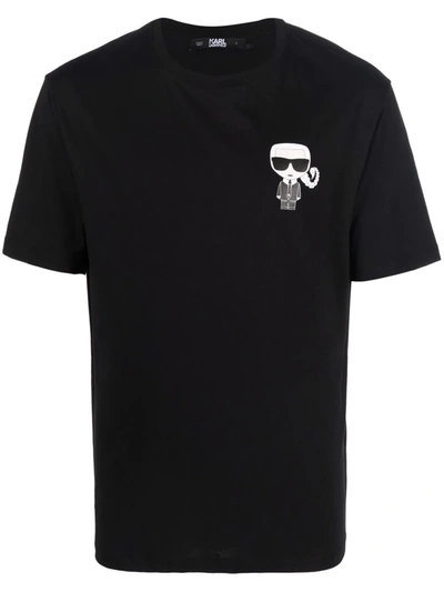 Shop Karl Lagerfeld Scorpio Logo-print T-shirt In Schwarz