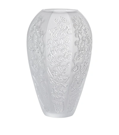 Shop Lalique Large Crystal Sakura Vase (17.5cm) In Clear