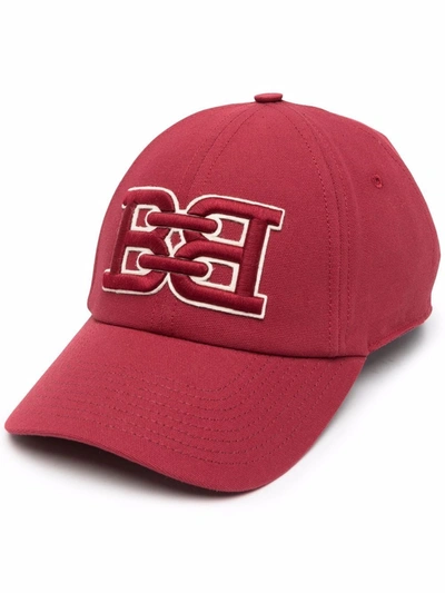 Shop Bally Embroidered Monogram Cap In Rot