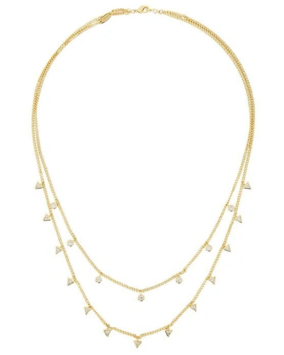 Shop Bonheur Jewelry Marguerite Layered Crystal Necklace In Gold