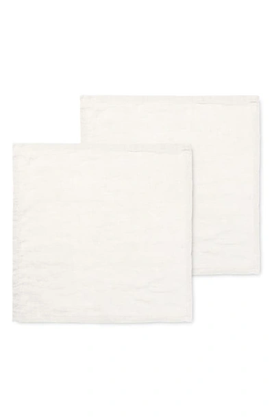 Shop Ferm Living Set Of 2 Linen Napkins In Off-white