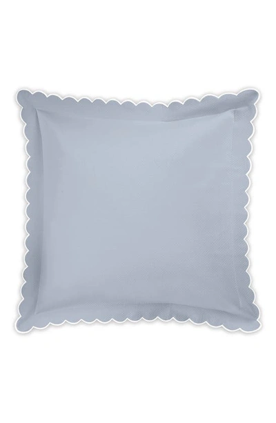 Shop Matouk Diamond Piqué Euro Pillow Sham In Hazy Blue