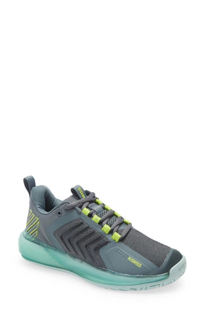 Shop K-swiss Ultrashot 3 Tennis Shoe In White/ Blue Glow