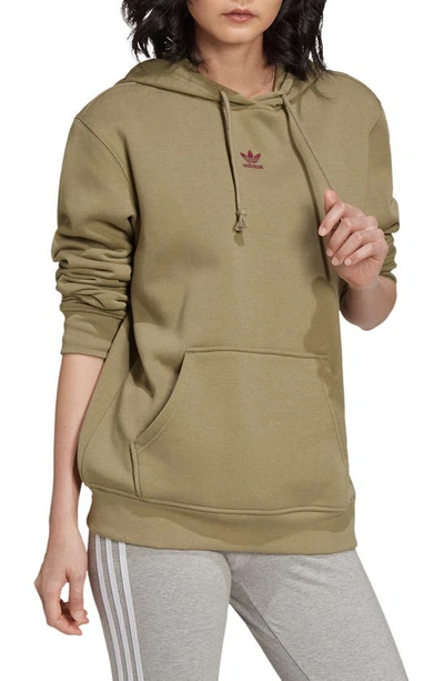 Shop Adidas Originals Adidias Essentials Fleece Hoodie In Orbit Green