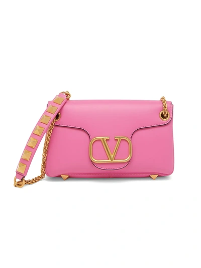 Shop Valentino Women's Vlogo Leather Shoulder Bag In Feminine