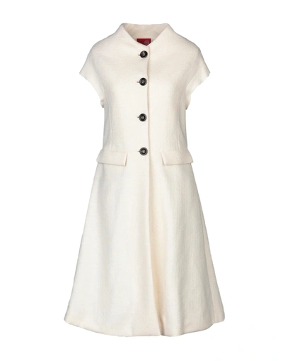Shop Boule De Neige Woman Coat Ivory Size 6 Alpaca Wool, Wool, Polyamide In White