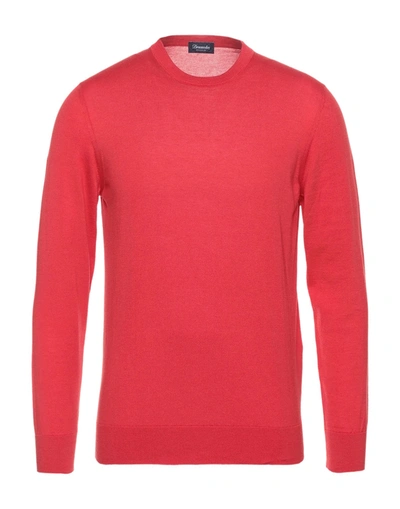 Shop Drumohr Man Sweater Red Size 46 Cotton, Cashmere