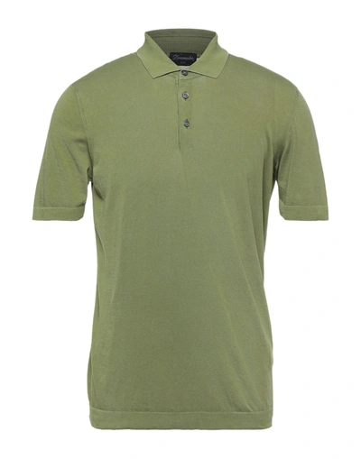 Shop Drumohr Polo Shirts In Military Green