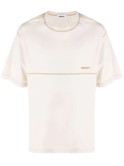 Shop Ambush Overstitch T-shirt Birch White