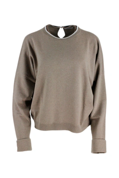 Shop Brunello Cucinelli Crewneck Sweater In Brown