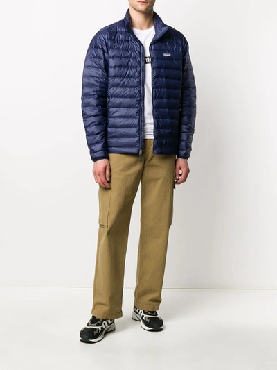 Shop Patagonia Sweater Down Jacket In Blue