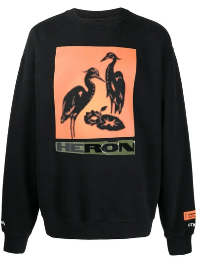 Shop Heron Preston Heron Nightshift Os Logo Sweatshirt In Black