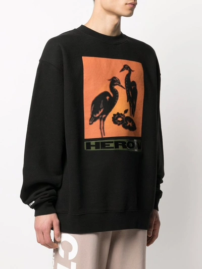 Shop Heron Preston Heron Nightshift Os Logo Sweatshirt In Black