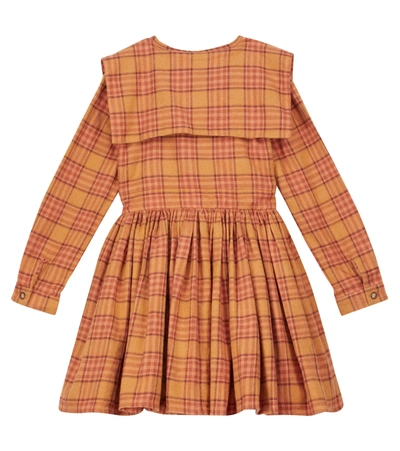 Shop Morley Odille Melton Checked Cotton Dress In Orange