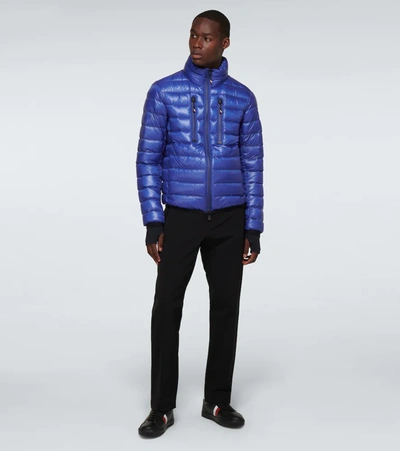 Moncler Blue Packable Down Quilted Jacket In Blue