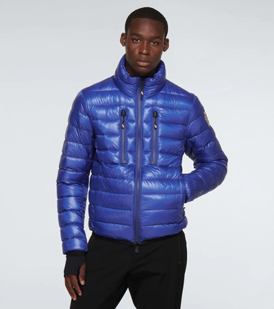 Moncler Blue Packable Down Quilted Jacket In Blue