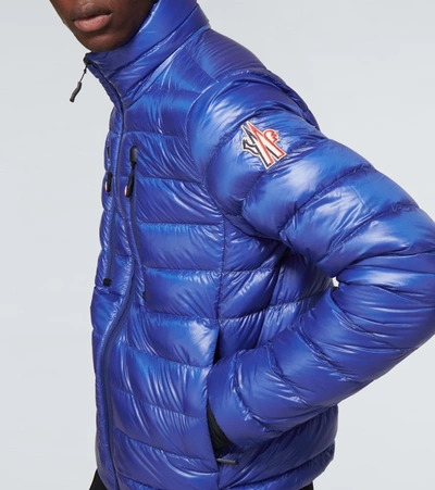 Moncler Blue Packable Down Quilted Jacket In Blue